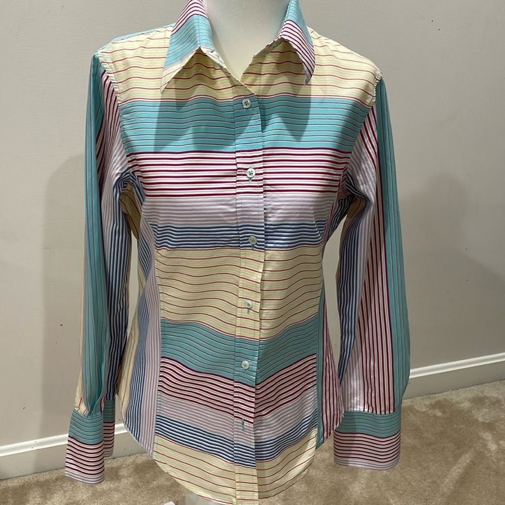 Thomas Pink London Blouse Size: US 12 UK 14 EUR 42 multi color like new